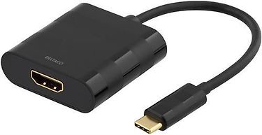 DELTACO USB-C - HDMI -adapteri, musta