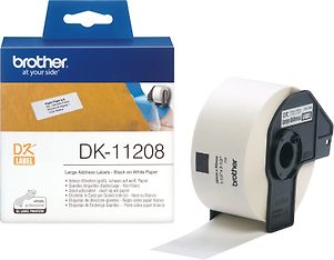 Brother DK-11208 -osoitetarra 38 x 90 mm, musta/valkoinen, kuva 2
