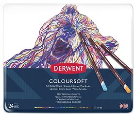 Derwent Coloursoft -värikynälajitelma, 24 kynää