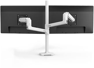 Ergotron LX Dual Stacking Arm -näytönvarsi, valkoinen/harmaa, kuva 4