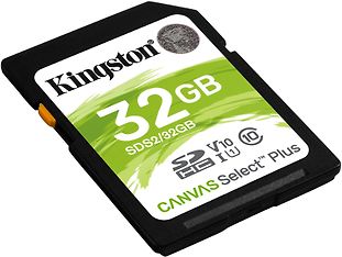 Kingston 32 Gt SD Canvas Select Plus UHS-I Speed Class 1 (U1) -muistikortti, kuva 2