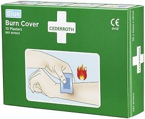 Cederroth Burn Cover -palovammalaastari, 74 x 45 mm, sininen, 10 kpl, kuva 2