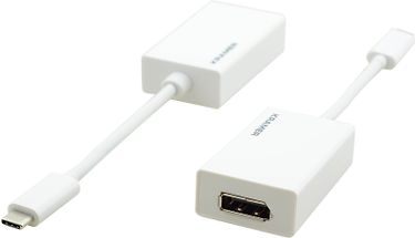Kramer 4K USB-C - DisplayPort (uros - naaras) -adapterikaapeli, valkoinen, kuva 2