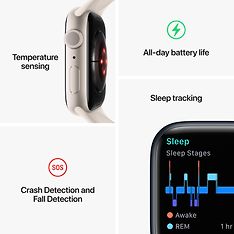 Apple Watch Series 8 (GPS) 45 mm keskiyönsininen alumiinikuori ja keskiyönsininen urheiluranneke (MNP13), kuva 8