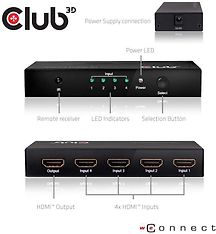 Club 3D HDMI 2.0 UHD Switchbox -kytkin, kuva 3