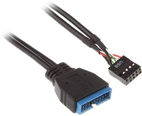 Akasa USB 3.0 19 pin IDC20 - USB 2.0 9 pin IDC10 -adapteri, 10 cm
