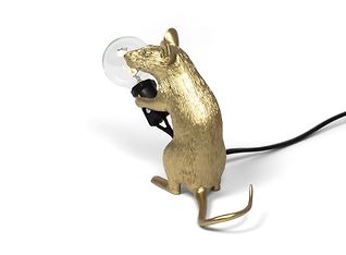 Seletti The Mouse Lamp Gold Mac -pöytävalaisin, kulta, kuva 3