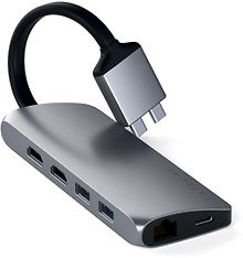 Satechi Type-C Dual Multimedia -adapteri, Space Gray