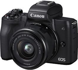 Canon EOS M50 -mikrojärjestelmäkamera, musta + 15-45 mm -objektiivi, kuva 2