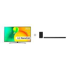 LG 75NANO76 65" 4K NanoCell -televisio + LG SN10YG 5.1.2 Dolby Atmos Soundbar -tuotepaketti