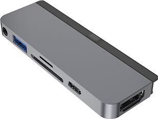 Hyper HyperDrive 6-in-1 USB-C Hub for iPad Pro / Air -adapteri, tähtiharmaa