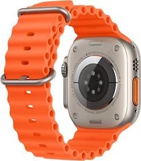 Apple Watch Ultra 2 (GPS + Cellular) 49 mm titaanikuori ja oranssi Ocean-ranneke (MREH3), kuva 3