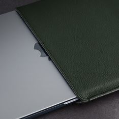 Woolnut Leather Sleeve -suojatasku 15" MacBook Air, vihreä, kuva 7