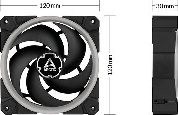 Arctic BioniX P120 A-RGB -tuuletin, 120 mm, musta, kuva 4