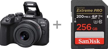 Canon EOS R10 + 18-45mm objektiivi + 256 Gt muistikortti