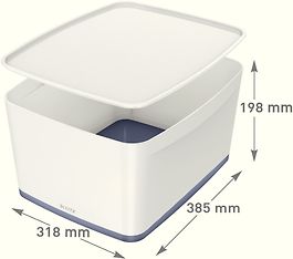 Leitz MyBox® L -säilytyslaatikko kannella, valkoinen/harmaa, kuva 6
