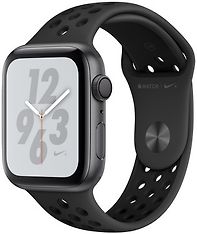 Apple Watch Nike+ Series 4 (GPS) tähtiharmaa alumiinikuori 44 mm, antrasiitti/musta Nike Sport -ranneke, MU6L2