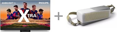 Philips The Xtra PML9308 55" 4K Mini-LED Ambilight TV + Philips TAS7807W/00 -Bluetooth-kaiutin -tuotepaketti