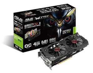 Asus GeForce GTX 970 STRIX-GTX970-DC2OC-4GD5 4096 Mt -näytönohjain PCI-e-väylään