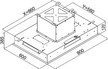 Witt Cubic 90B -liesituuletin, musta, 90 cm, kuva 2