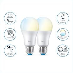 WiZ älylamppu, E27, tunable white - valkoisen valon sävyt, Wi-Fi, 2700-6500 K, 806 lm, 2-pack, kuva 5