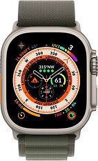 Apple Watch Ultra (GPS + Cellular) 49 mm titaanikuori ja vihreä Alpine-ranneke, pieni (MNHJ3), kuva 2