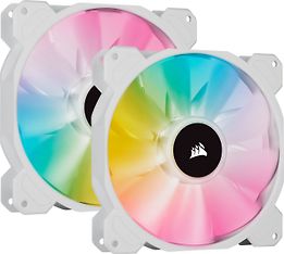 Corsair iCUE SP140 RGB ELITE Performance PWM -tuuletin, valkoinen, 140 mm, 2 kpl