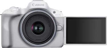 Canon EOS R50 -järjestelmäkamera, valkoinen + 18-45 mm objektiivi, kuva 3