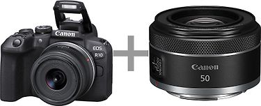 Canon EOS R10 + 18-45mm objektiivi + RF 50mm 1.8 STM