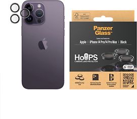 PanzerGlass Hoops -kameran linssinsuoja, iPhone 14 Pro / 14 Pro Max, musta, kuva 3