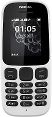Nokia 105 (2017) Dual-SIM -peruspuhelin, valkoinen