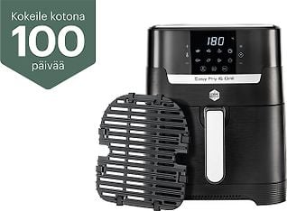 OBH Nordica Easy Fry & Grill Precision -airfryer grillitoiminnolla, musta, kuva 2