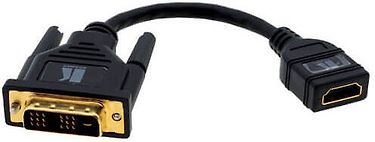 Kramer DVI-D - HDMI (uros - naaras) -adapterikaapeli, musta