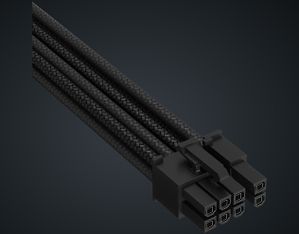 Corsair Premium Individually Sleeved PCIe Type 5, Gen 5 -virtakaapeli, musta, kuva 2