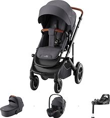 BRITAX RÖMER SMILE 5Z -starttipaketti Midnight Grey, BABY-SAFE PRO -turvakaukalo Midnight Grey ja jalusta