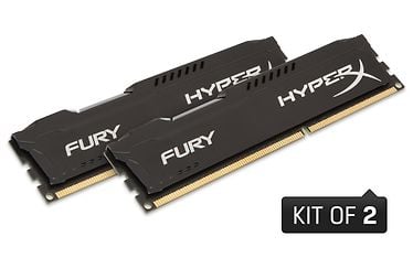Kingston HyperX FURY Black 16 GB KIT (2 x 8 GB) DDR3 1600 MHz CL10 -muistimodulipaketti