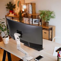 Ergotron HX Desk Monitor Arm -näyttövarsi pöytäkäyttöön, valkoinen, kuva 4