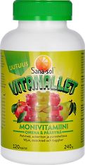 Sana-sol Vitanallet Omena-päärynä -multivitamiini, säästöpakkaus, 120 kpl