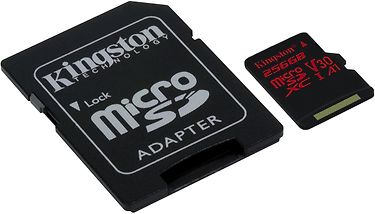 Kingston 256 Gt microSD Canvas React UHS-I Speed Class 3 (U3) -muistikortti, kuva 2