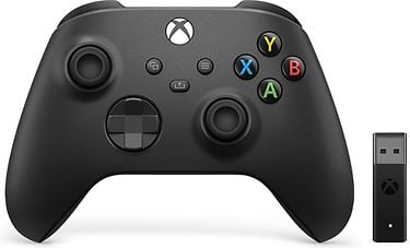 Microsoft Xbox -langaton ohjain + Wireless Adapter for Windows, musta, -peliohjain