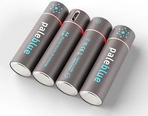 Pale Blue Li-Ion Rechargeable AA Battery -akkuparisto, 4 kpl, kuva 2