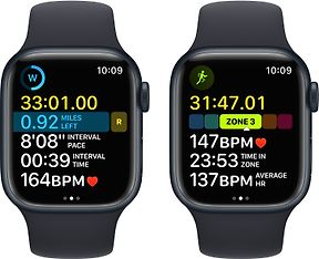 Apple Watch Series 8 (GPS + Cellular) 41 mm keskiyönsininen alumiinikuori ja keskiyönsininen urheiluranneke (MNHV3), kuva 7