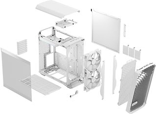 Fractal Design Torrent Compact  RGB TG Light Tint E-ATX-kotelo ikkunalla, valkoinen, kuva 7