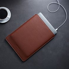 Woolnut Leather Sleeve -suojatasku 13" MacBook Pro & Air, konjakki, kuva 8