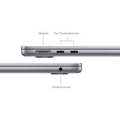 Apple MacBook Air 13" M3 24 Gt, 256 Gt 2024 -kannettava, tähtiharmaa (MXCR3), kuva 7