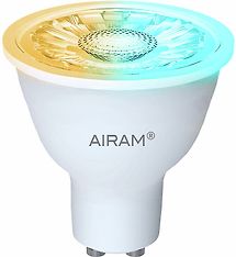Airam SmartHome PAR16 -älylamppu, GU10, RGB, 345lm, 2700-6500K, WiFi, 2-pack