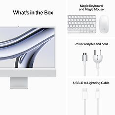 Apple iMac 24" M3 24 Gt, 256 Gt -tietokone, hopea (MQR93), kuva 9