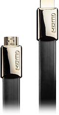 Fuj:tech Premium -litteä HDMI High Speed with Ethernet -kaapeli, 2 m, musta