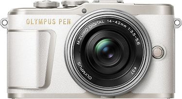 Olympus PEN E-PL9 -mikrojärjestelmäkamera, valkoinen + pannukakkuobjektiivi + Corel PaintShop Pro 2020 Ultimate