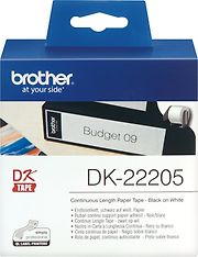 Brother DK-22205 -rullatarra, 62 mm, musta/valkoinen